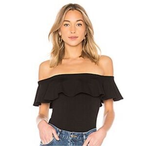 Halston Heritage Revolve Olivia Bodysuit in Black size medium